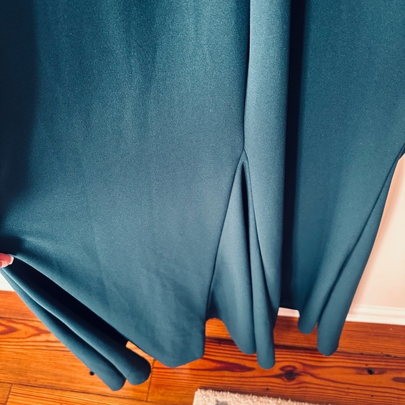 Lenovia Mother of The Bride Wrap Bodice Asymmetrical Peplum Long Dress Hunter 3X - Picture 7 of 12